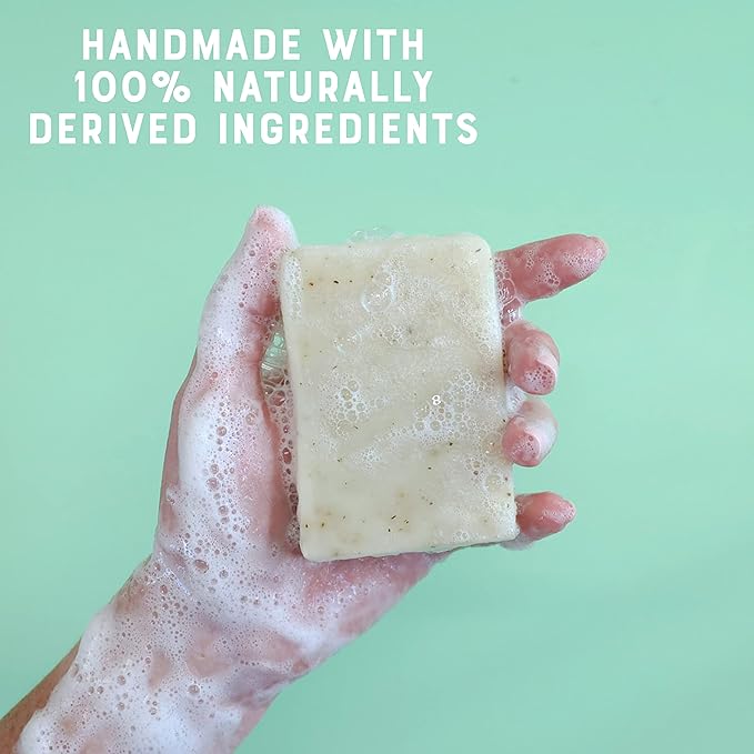Rinse Bath & Body Peppermint & Tea Tree Oil Soap Bar - Handmade Castile Bar Soap | Naturally Moisturizing & Cleansing | Acne, Poison Ivy | Shea & Cocoa Butter | Essential Oils | Vegan Friendly| 4.25oz