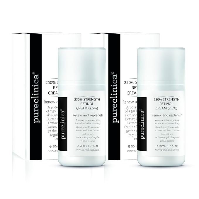 250% Strength Retinol Cream – 50ml/ 1.7 fl. oz. Potent Anti-Aging, with 2.5x Active Ingredients Compared to Competitors (2 Bottles)