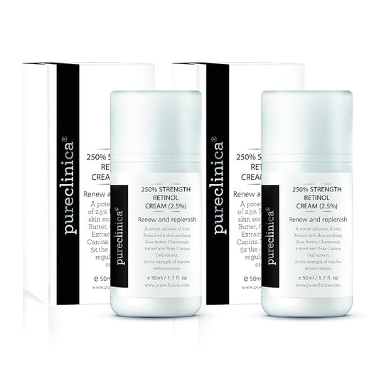 250% Strength Retinol Cream – 50ml/ 1.7 fl. oz. Potent Anti-Aging, with 2.5x Active Ingredients Compared to Competitors (2 Bottles)