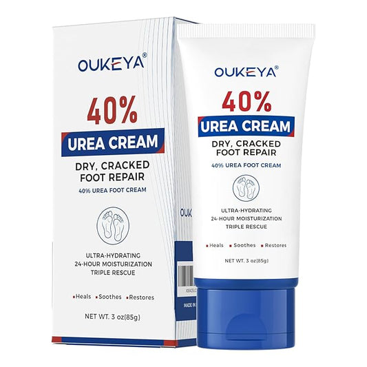 OUKEYA Urea Cream 40 Percent Tube 3 Oz, Foot & Hand Cream for Dry Cracked, 40 per Urea Lotion for Feet Maximum Strength