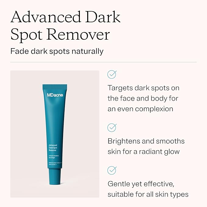 MDacne Dark Spot Remover For Face & Body, 40ml - Improves Skin Brightness, Texture & Tone, Oil-Free for Sensitive & Acne-Prone Skin, AHA & BHA Enhances Skin Radiance, 40 ml (Pack of 1)