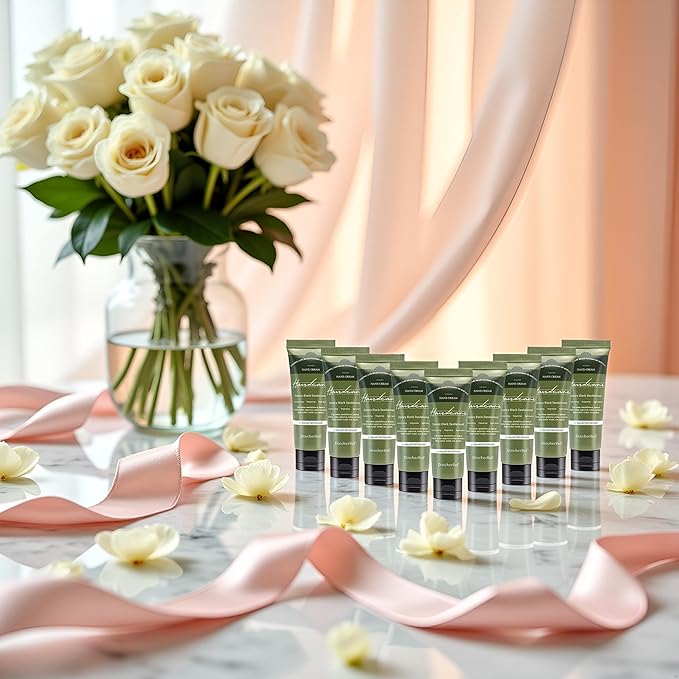 100 Pack Snowy Black Sandalwood Hand Cream Bulk - Travel Size Scented Hand Lotion Set for Dry Cracked Hands, Ideal Holiday Gift for Women/Nurse/Bridesmaid/Teacher Appreciation, 1.0 oz/30 ml