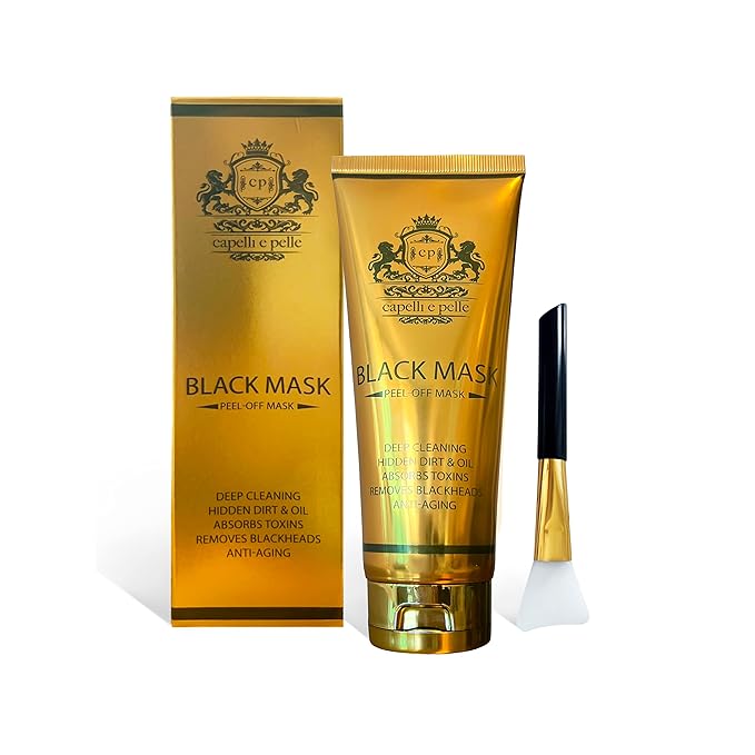 Peel-Off Black Mask, face deep cleanser, removes blackheads & oil, absorbs toxins, Tightens skin, Anti-aging, Improves complexion, Gentle on skin