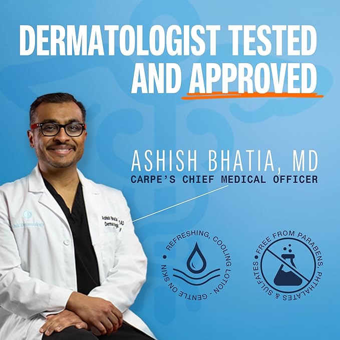 Carpe Sweat Absorbing Hand & Foot Lotion Bundle, Stop Sweaty Hands and Sweaty,Smelly Feet, Dermatologist Recommended