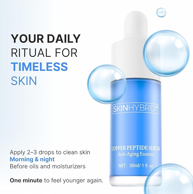 Anti-Aging Essence | Copper Peptides Serum for Face | Revolutionary Anti Aging Facial Serum for Firm, Smooth & Radiant Skin | Copper Peptide Serum + Niacinamide & Collagen (30ml /1 Fl oz)
