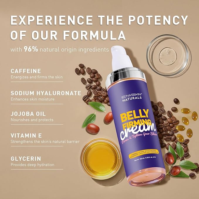 Belly Firming Cream for Tightening & Cellulite – Skin Tightening Cream for Stomach, Thighs & Butt – Moisturizing & Lifting Body Lotion for Women - 4.06 Fl Oz