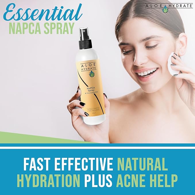 NaPCA Moisturizer Face Mist & Body Spray; Organic Aloe vera moisturizer with NaPCA. Refresh & Soothe Your Skin with Natural & Bioidentical Actives. All Skin types, Dry, Acne, Oily, & Tattoo Care.