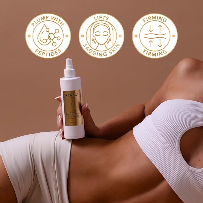 Nakery Lift-Tox SkinFirm Spray, Skin Tightening Cream for Body, Firming Body Lotion Instantly Lifts Saggy Areas & Smooths Cellulite, Crepey Skin Repair, Clinically Proven Body Lifting Treatment