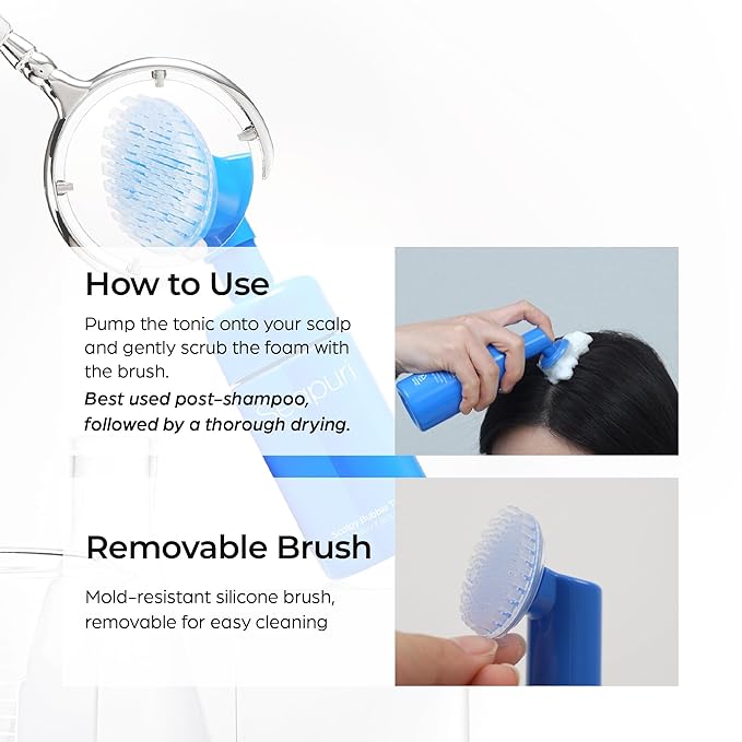 Leave-In Exfoliating Scalp Treatment - Detox Bubble Tonic for Dry & Itchy Scalp, Removes Flakes, Sebum & Buildup, Salicylic Acid & Menthol, Korean Hair Care