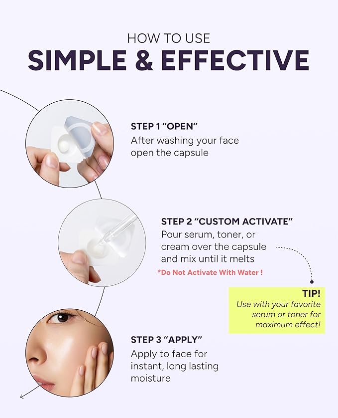 Collagen Boosting Melting Capsule – For Hydration & Firming | Korean Skin Care for Sensitive Skin | Booster for Collagen Serum, Toner & Moisturizer | 8 Capsules