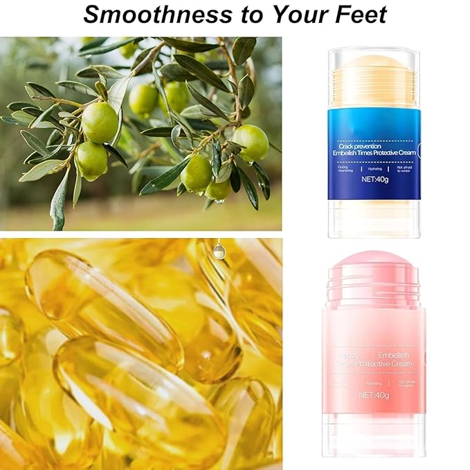 Equrhsa Foot Care Cream Cracked Feet, Equrhsa Crack Feet Prevention Stick, Hydrating Foot Balm Stick, Deep Moisturizing Foot Cream for Dry Cracked Heels Women Men