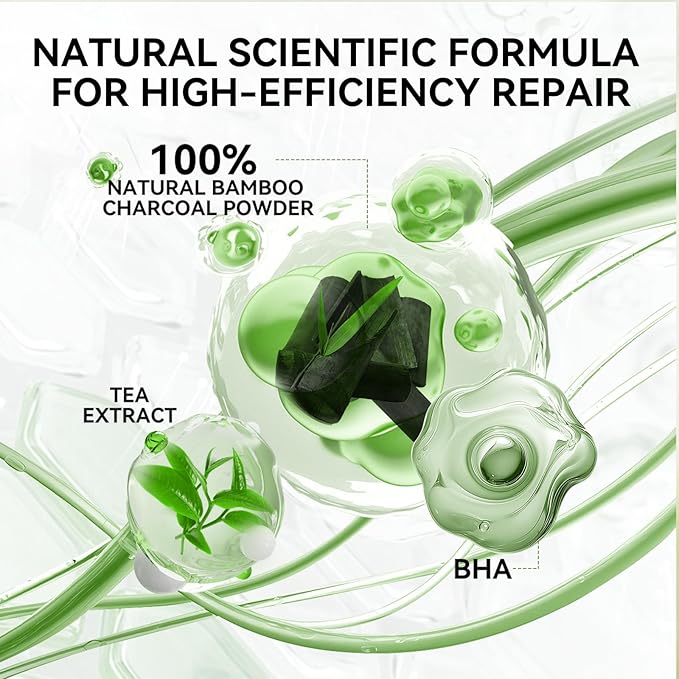 LANBENA Upgraded 2.0 Bamboo Charcoal Blackhead Remover Mask - 60 Nose Strips, Peel off & Purify Pores, Deep Cleanse for All Skin Types