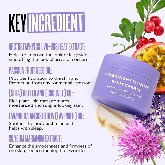 Sea-Maid Overnight Toning Body Firming Cream, Anti Wrinkle Moisturizing Toning Whip, Smooth & Tight Skin, Help Reduce Fine Lines & Wrinkles for All Skin Types