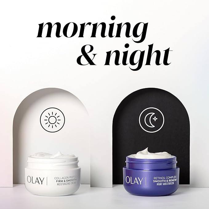 Olay Collagen Peptide Face Moisturizer, Firm & Smooth Cream -Fragrance-Free - Hydrating, Firming, Anti-Aging, Anti-Wrinkle, Firming, Smoothing - Recyclable Sustainable Eco Jar, Non-Greasy, 2 Oz