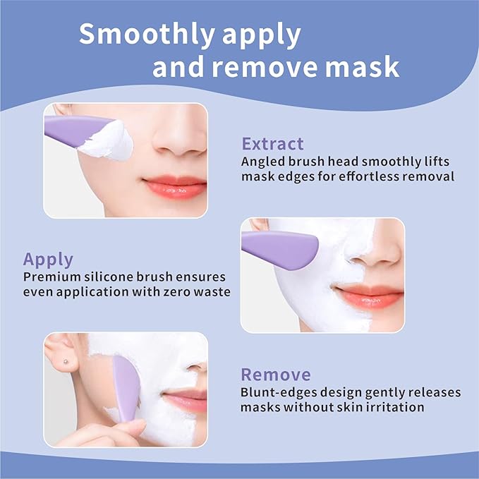 Silicone Face Scrubber, 2 in 1 Face Mask Brush, Pore Brush, Blackhead Remover, Facial Cleansing Brushes, Face Mask Applicator for Mud, Clay(Pink+Blue)