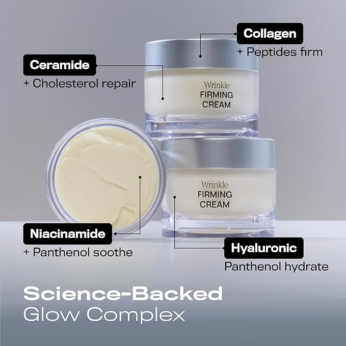 Anti-Aging Skin Tightening Face Moisturizer with Vegan Collagen, Hyaluronic Acid, and Niacinamide - Korean Skincare for Fine Lines and Wrinkels, 2 Fl Oz