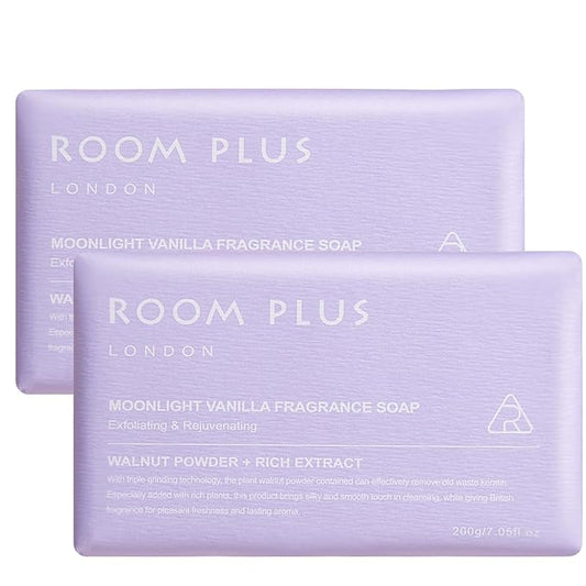 YESUN Fragrance Bar Soap, Big Brick of Bath Soap,Made with Organic Oils, 3-pack,1.3lb,Natural Soap Bar,Moisturizing clean, Floral Scent,Walnut Powder Exfoliates ROOMPLUS (vanilla)