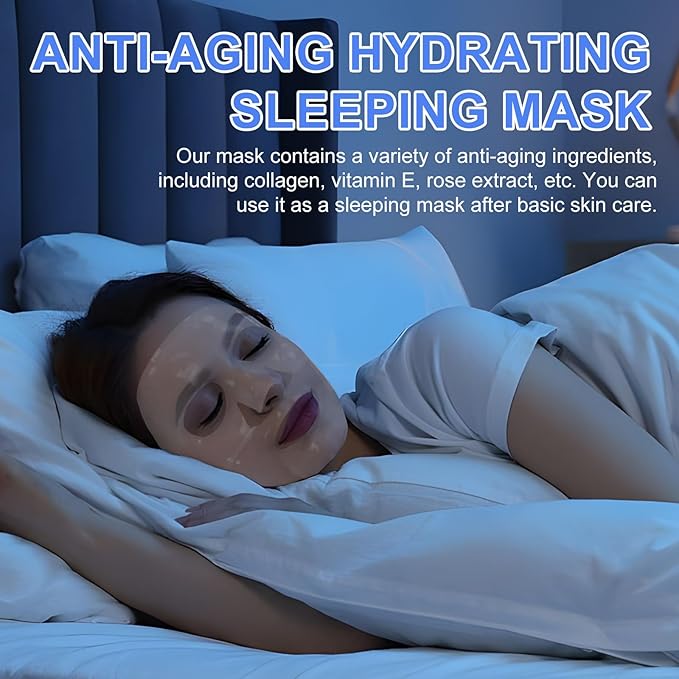 Collagen Face Mask,Firming Collagen Mask with Collagen Peptides for Anti-Aging, Facial Hydrogel Masks with low molecular weight collagen for elasticity and moisturizing