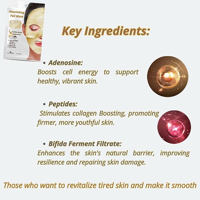 [OLIVE FARM Nourishing Gold Foil Facial Mask (20 Sheet Pack) Korean Skin Care