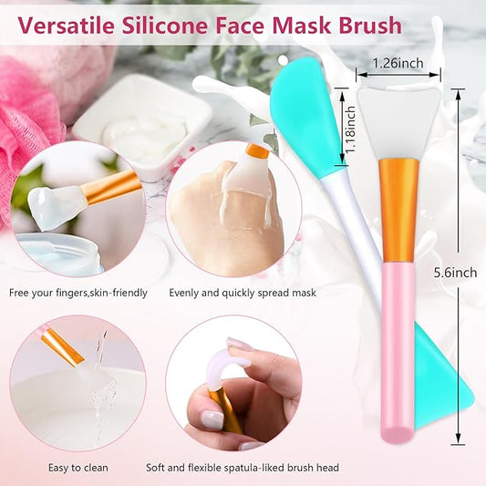 Silicone Face Scrubber, 2pcs Exfoliating Lip Brush, 4pcs Cleansing Brush,2pcs Face Mask Brush Exfoliator Blackhead Skin Tool