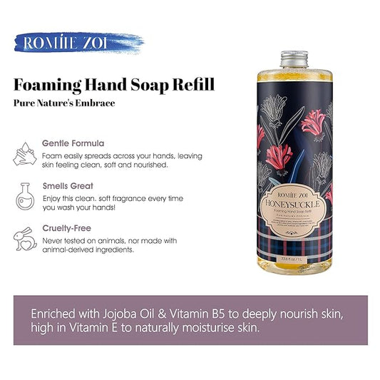 Foaming Hand Soap Refill, Honeysuckle, Gentle & Moisturizing Formula, 1 L/ 33.8 FL OZ