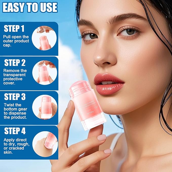 Crack Feet Prevention Stick,2pcs Anti Crack Foot Cream For Dry Heels,Moisturizing Foot Balm Stick for Women Men Dry Heels(Pink+Blue)