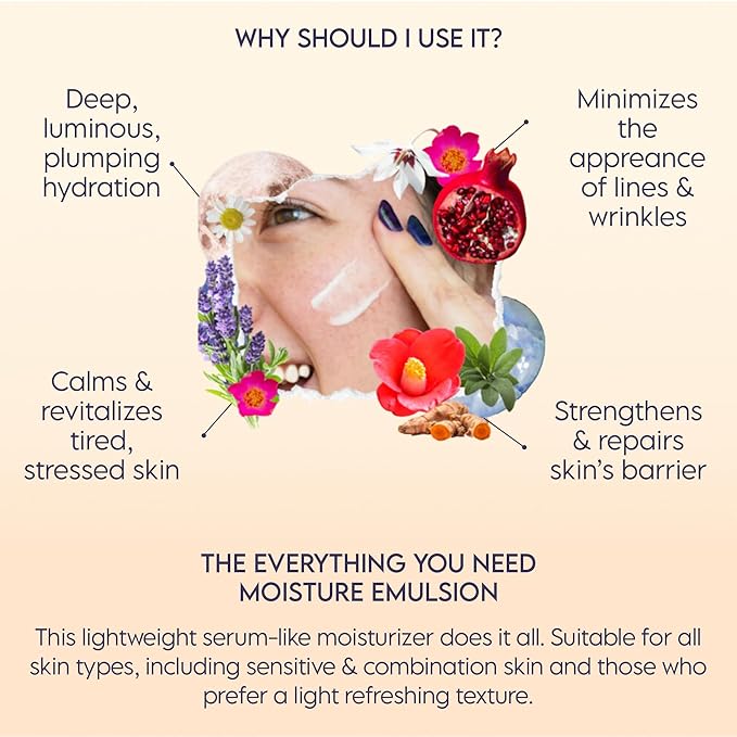 ieró Beauty Moonkissed Restorative Moisture Emulsion | Hydrating Anti-Aging Face Moisturizer | Helps Reduce Fine Lines and Wrinkles | Skincare for Day or Night | Paraben and Cruelty Free | 1.69oz