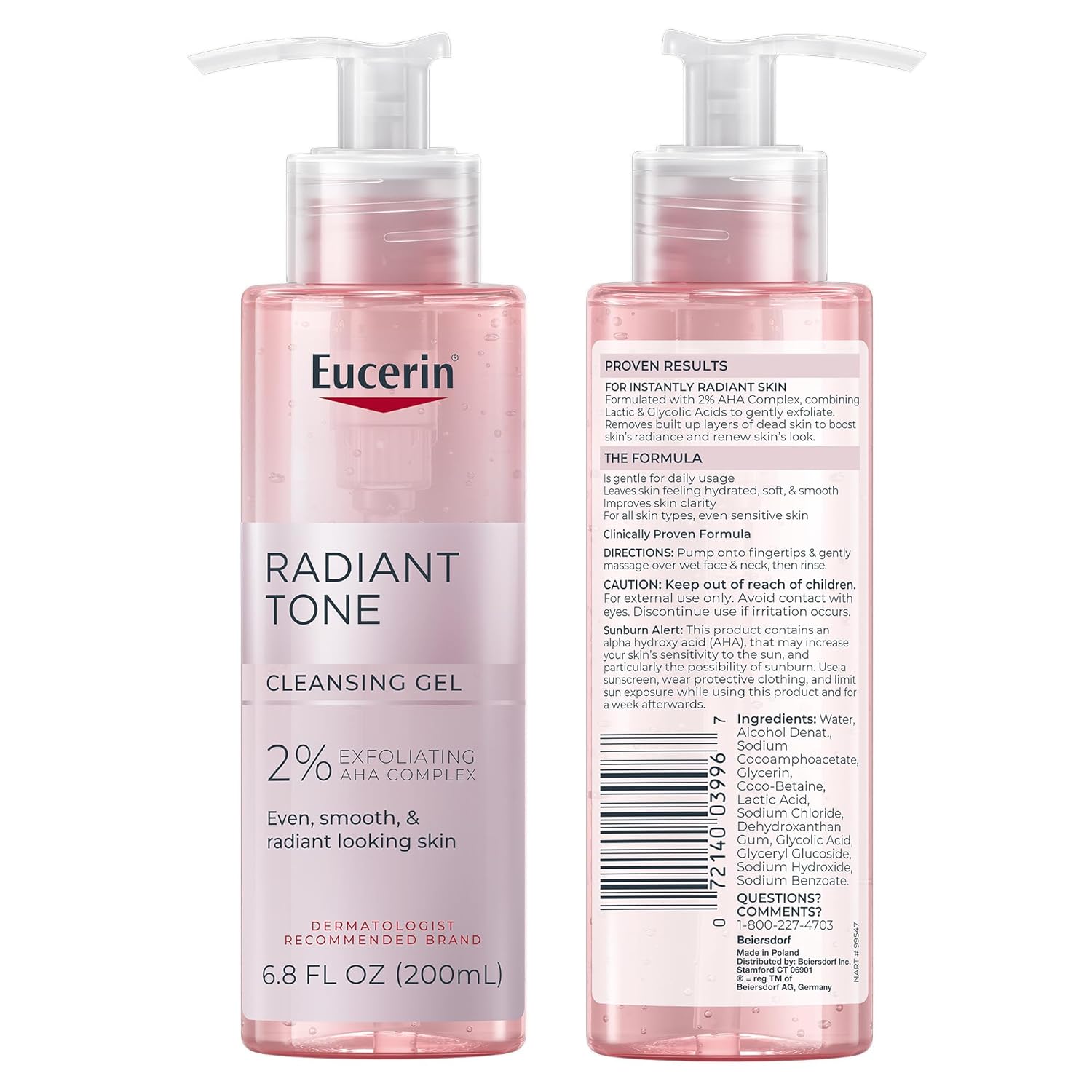 Radiant Tone AHA Face Cleanser Gel – Brightening Face Wash, 6.8 oz ✨🫧