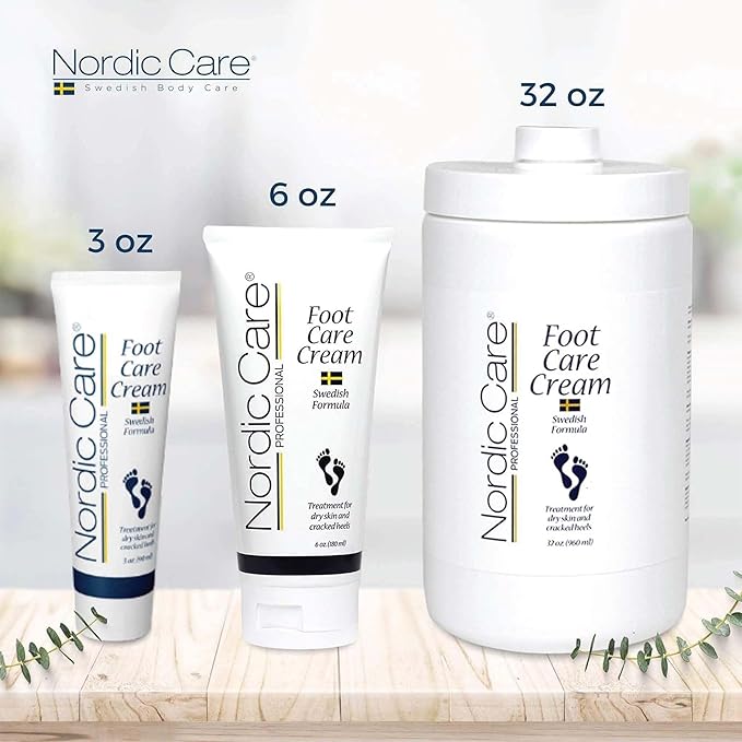 Nordic Care Foot Care Cream, 6 oz. | Foot Lotion for Cracked & Dry Skin | For Dry Feet, Cracked Heels & Callus Removal | Hypoallergenic & Lanolin-free | Essential Oils, Eucalyptus, Urea & Glycerin