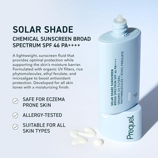Skin Solar Shade - Moisturizing Face Sunscreen SPF 46 PA++++ Broad Spectrum UV Protection. Hydrating Sunblock for Dry Skin. Lightweight Travel Size Sun Protection, 1.7oz