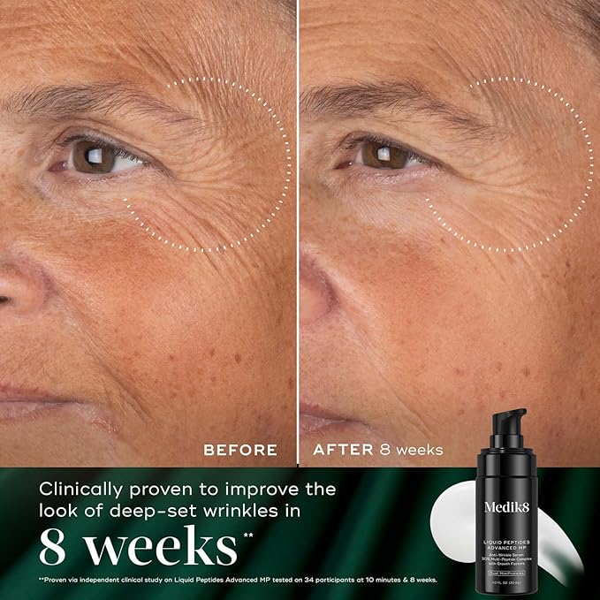 Medik8 Overnight Renewal Kit - Advanced Liquid Peptides Face Serum with Hyaluronic Acid - Ceramide Face Moisturizer Hydrates Skin - 3 pc