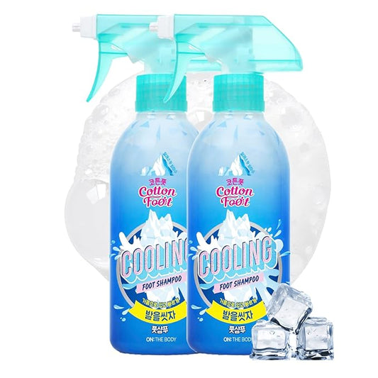 Cotton Foot - Foot Shampoo Soap (Menthol Cooling, 13fl oz*2, Pack of 2) - Refreshing Cleanse Spray, Deodorizing Foot Care Wash. Foaming Wash, Easy to Use