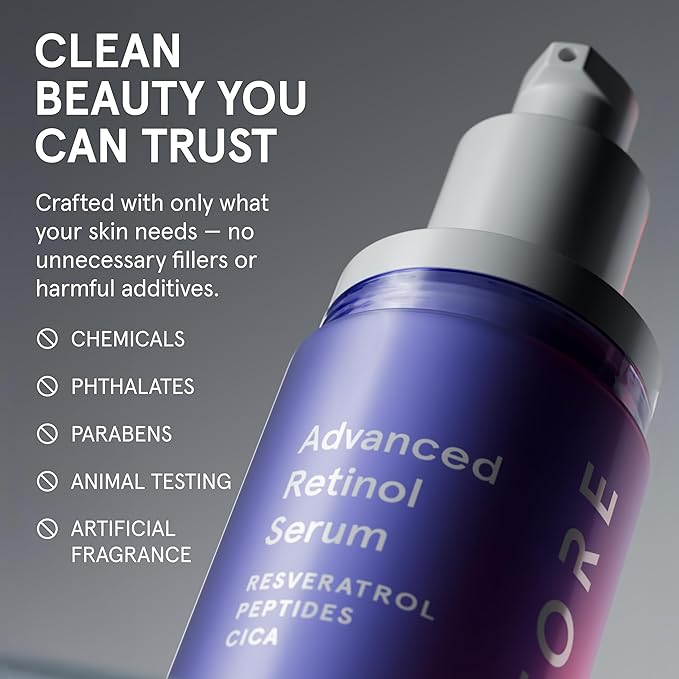 iRestore Retinol Serum for Face - 1% Retinol with Peptides & Hyaluronic Acid - Anti Aging Night Serum for Sensitive Skin - Fragrance Free, Reduces Fine Lines, Wrinkles (Pack of 2)