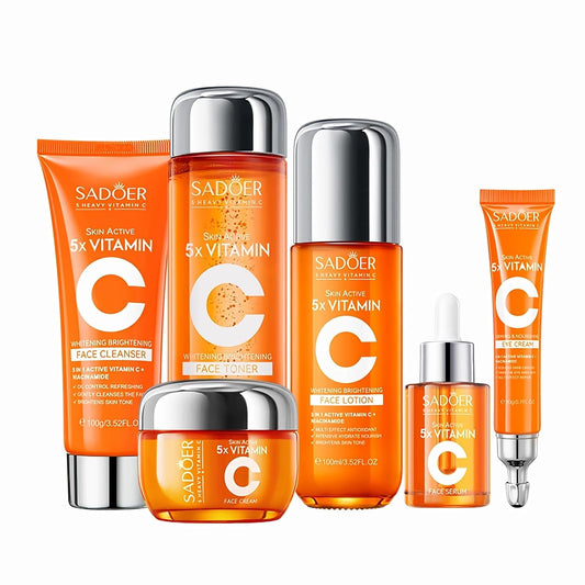Vitamin C Skincare Set – Cleanser, Toner, Serum & Creams (Travel Size)