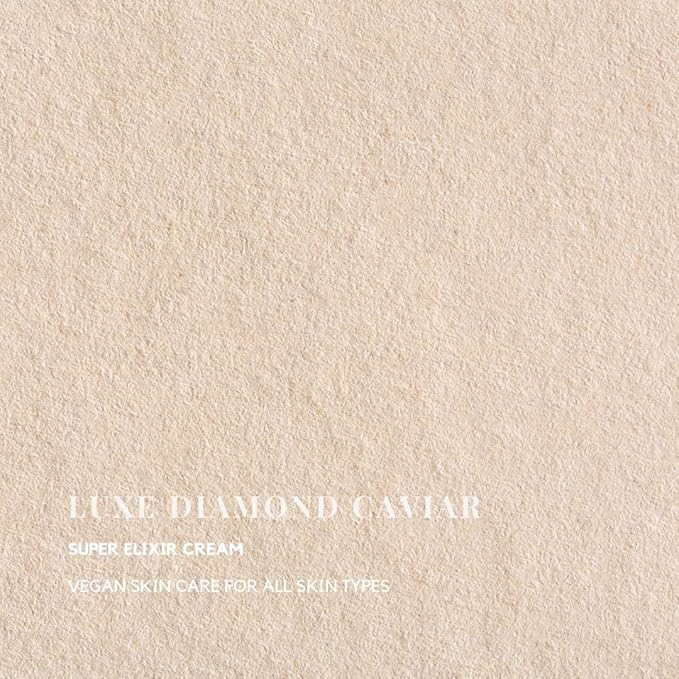 Luxe Diamond Caviar Super Elixir Cream - Anti-Aging With Caviar Extract Collagen, Daily Anti-Wrinkle Moisturizer, Hydrating & Tightening Pores - Vegan & Paraben-Free