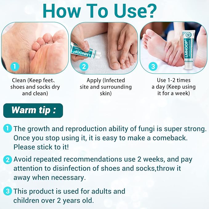 Athletes Foot Treatment Cream, Maximum Strength for Athlete's Foot (Tinea Pedis), Itching, Blister, Burning, Cracking, Scaling, Beriberi,Natural Herbs Antifungal Foot Cream (2-Pack)