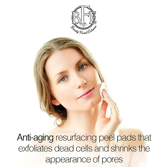 Anti-Aging Resurfacing Peel Pads - Contains Lactic, Salicylic, & Glycolic Acid. Reduces fine Lines, Wrinkles, Dark Spots, Freckles & Uneven Skin Tone. Restore Skin for Smoother & Radiant Complexion.