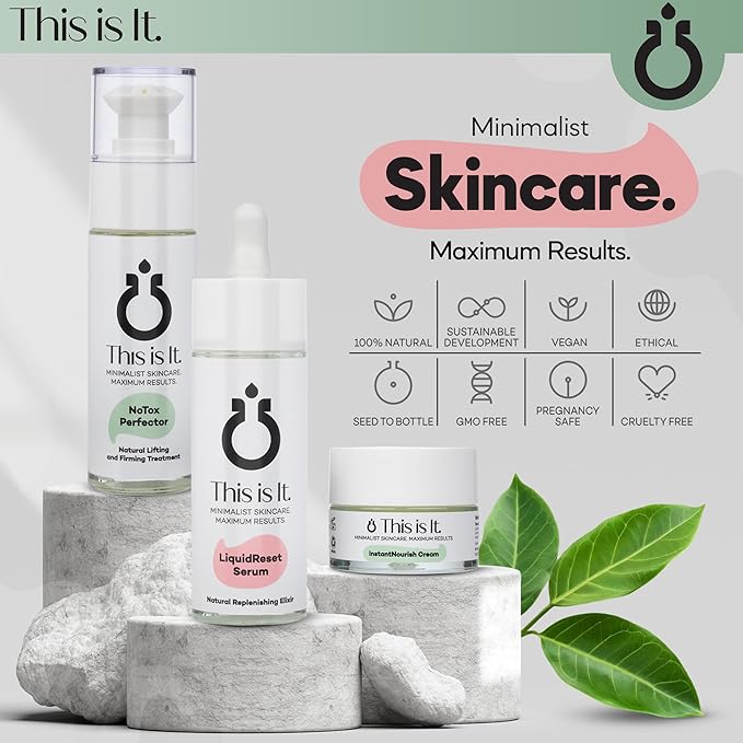 Luxury Anti-Aging Skincare with Botanicals, Peptides & Plant-Based Actives | NoTox Perfector Serum, LiquidReset Serum, InstantNourish Cream | Clean, Cruelty-Free, Paraben-Free, Hydrating & Firming