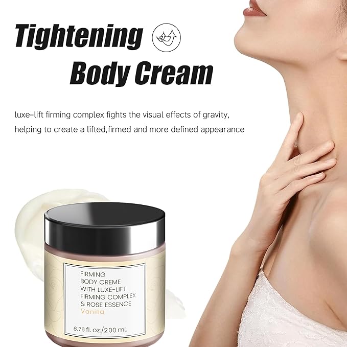 Champagne Lift Body Creme – Luxe-Lift Firming Complex & Pink Pepperslim for Tightened, Hydrated Skin (Sweet Almond Coconut)