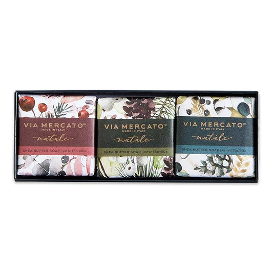 Via Mercato Natale Winter Woods Holiday Collection, Soap Gift Set, Assorted Scents