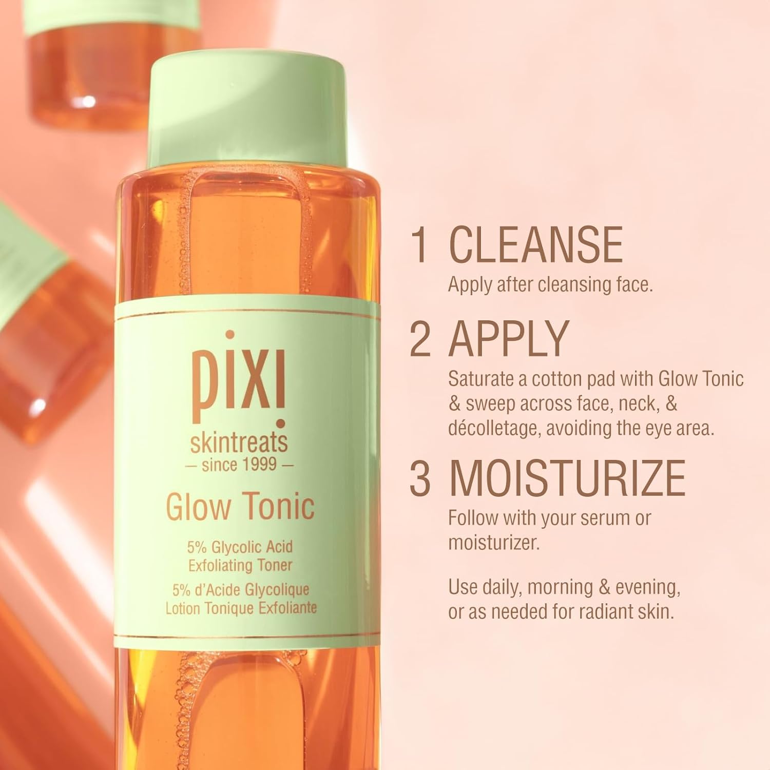 Glow Tonic Balancing Face Toner Glycolic Acid for Radiant Skin and Daily Brightening (8.5 Fl Oz / 250 Ml)