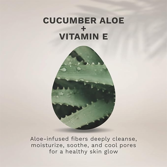 KOL Face Scrubber, Aloe Infused Exfoliating Facial Cleansing Pads, Disposable Exfoliator Face Sponge for Daily Cleaning and Makeup Removal, 6 Count