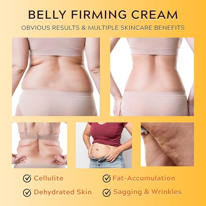 B Flat Belly Firming Cream - Skin Tightening Cream for Body, Firming Body Lotion Moisturizing & Lifting Thighs & Butt, Reduce Cellulite, Tighten Sagging & Wrinkle, Lightweight & No-greasy 100ml