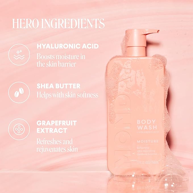 MONDAY HAIRCARE CLEANSE Body Wash with Grapefruit Extract, Hyaluronic Acid, Shea Butter, Coconut Oil for Normal to Oily/Combination Skin 798 mL