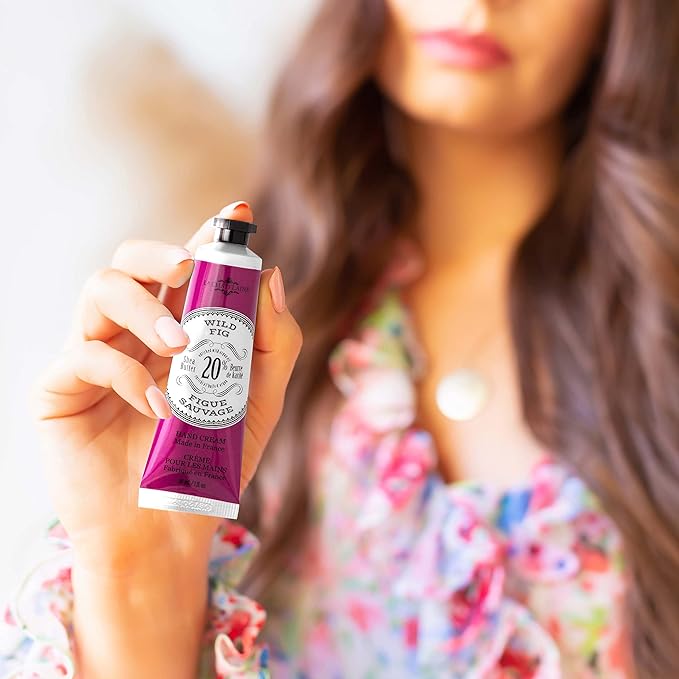 La Chatelaine Hand Cream Gift Set for Women, Hand Lotion for dry cracked hands, Travel Size, Natural Hand Cream Made in France with Organic Shea Butter (Cherry Almond, Wild Fig, & Gardenia) 3 x 1 fl