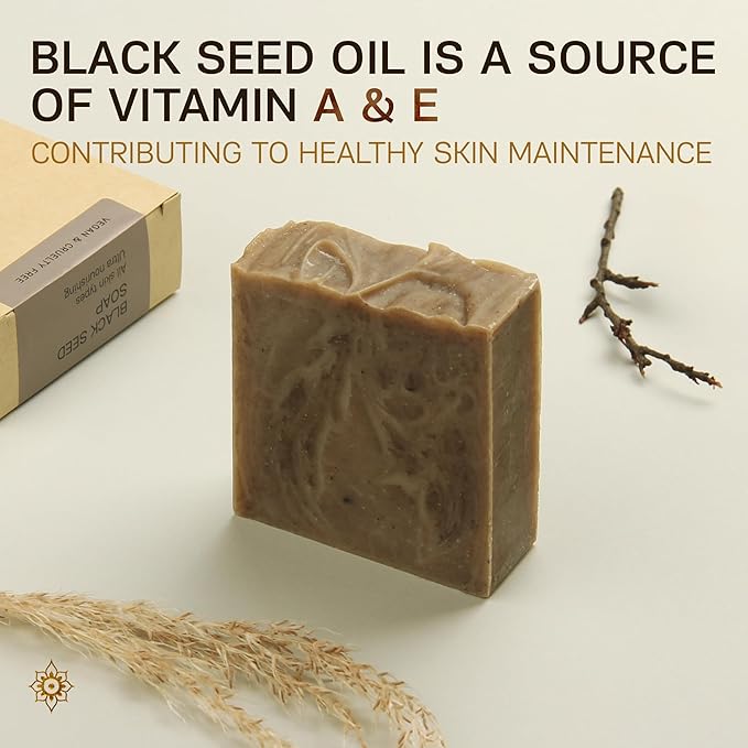 AUTHENTIC BATH & SOAP - Black Seed Oil Bar Soap (Handmade, 2 Pack) - Natural, Cold Processed, Deep Cleansing, Exfoliating Black Seed Grits, Moisturizing Vegan Soap Bar for Face, Body. 4.2 Oz Each