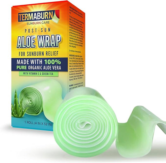 Aloe Wrap for Sunburn Relief – Hydro-Gel Aftersun Treatment with 100% pure aloe vera Gel | Second Skin aloevera gel for burns and peeling irritation | Great for Tattoo Aftercare and Sun Care