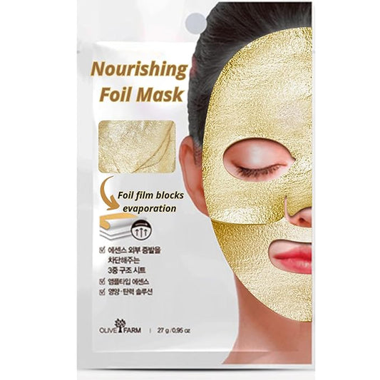 [OLIVE FARM Nourishing Gold Foil Facial Mask (20 Sheet Pack) Korean Skin Care