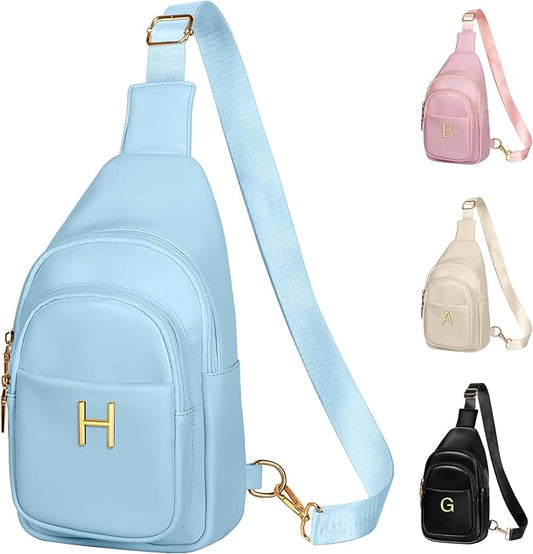 Birthday Gifts for Women Teen Girls, Initial Crossbody Sling Bag, Travel Purse for Women, Friends Sister Gifts