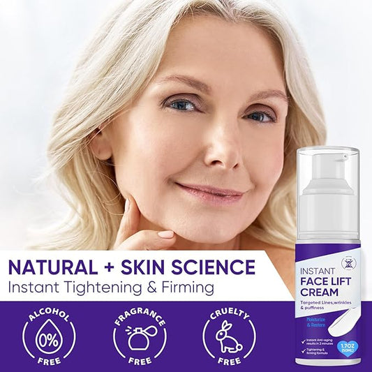 Instant Face Lift Cream, Effective 2-Minute Temporary Skin Tightening Cream, Visibly Firming Loose Sagging Skin, Repair and Smooth Wrinkles for Face and Neck